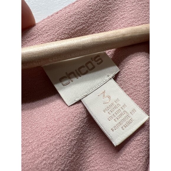 Chico's Pink Crepe Bell Sleeve Shift Dress - Picture 5 of 9